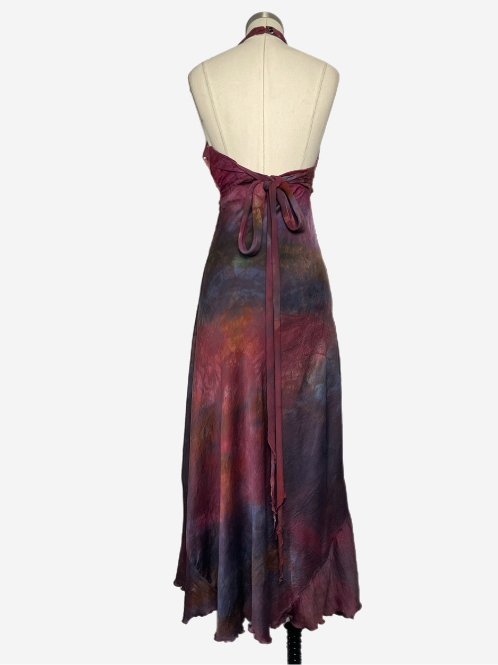 Momo Falana NYC Pink hand dyed silk halter tie waist midi dress designer XS/S - Picture 9 of 16
